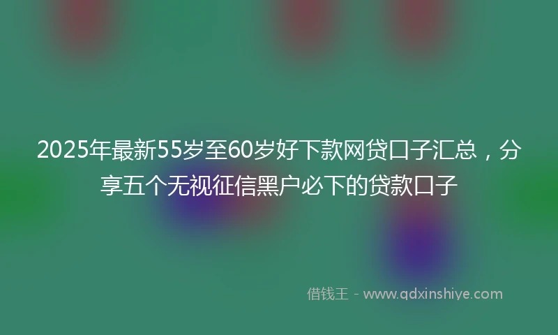 2025年最新55岁至60岁好下款网贷口子汇总，分享五个无视征信黑户必下的贷款口子
