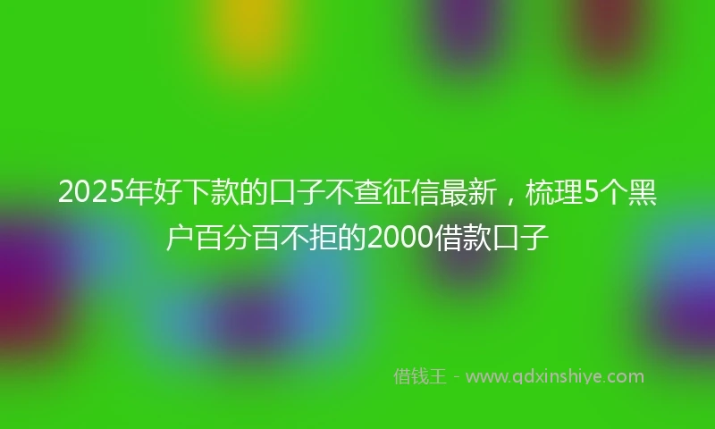 2025年好下款的口子不查征信最新，梳理5个黑户百分百不拒的2000借款口子