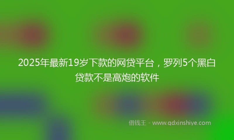 2025年最新19岁下款的网贷平台，罗列5个黑白贷款不是高炮的软件