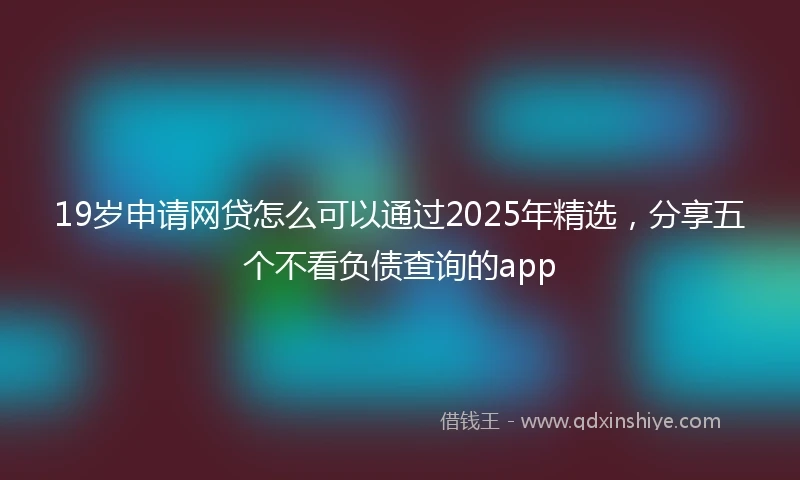 19岁申请网贷怎么可以通过2025年精选，分享五个不看负债查询的app