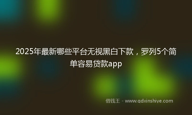 2025年最新哪些平台无视黑白下款，罗列5个简单容易贷款app