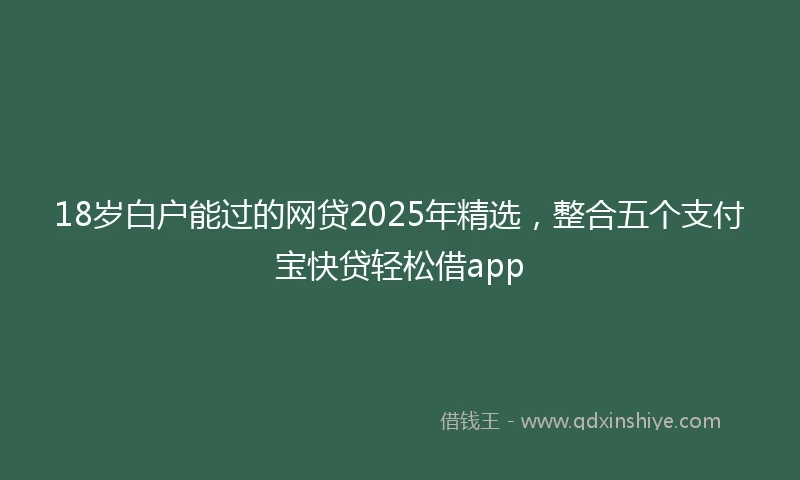 18岁白户能过的网贷2025年精选，整合五个支付宝快贷轻松借app