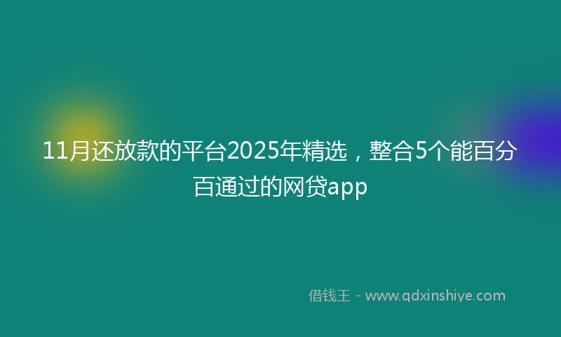 11月还放款的平台2025年精选，整合5个能百分百通过的网贷app