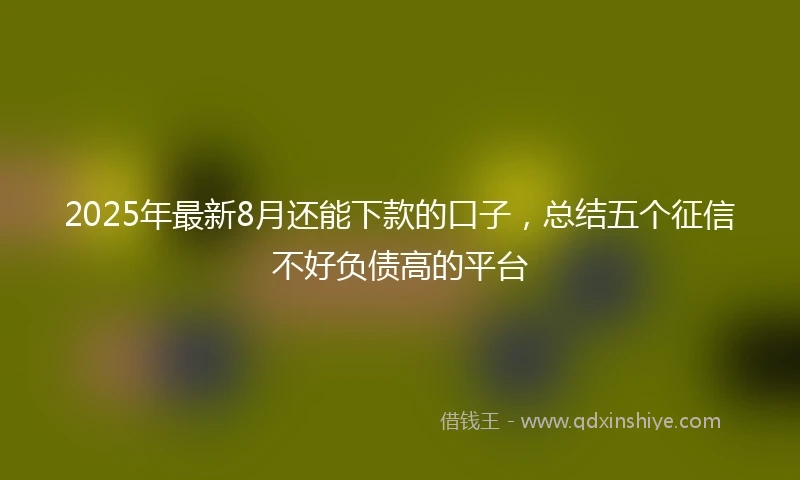 2025年最新8月还能下款的口子，总结五个征信不好负债高的平台