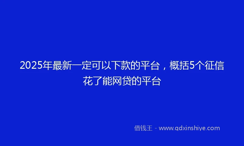 2025年最新一定可以下款的平台，概括5个征信花了能网贷的平台