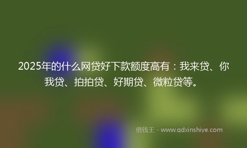 2025年的什么网贷好下款额度高有：我来贷、你我贷、拍拍贷、好期贷、微粒贷等。