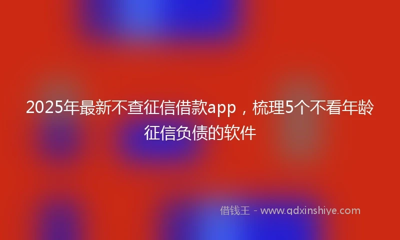 2025年最新不查征信借款app，梳理5个不看年龄征信负债的软件