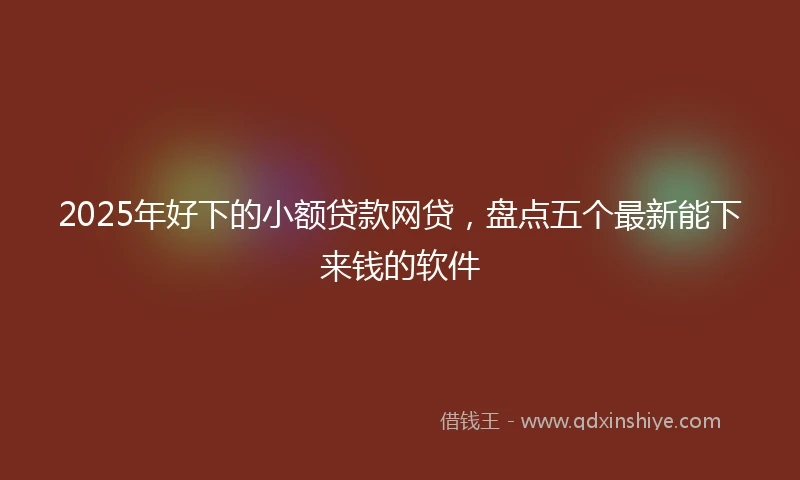 2025年好下的小额贷款网贷，盘点五个最新能下来钱的软件