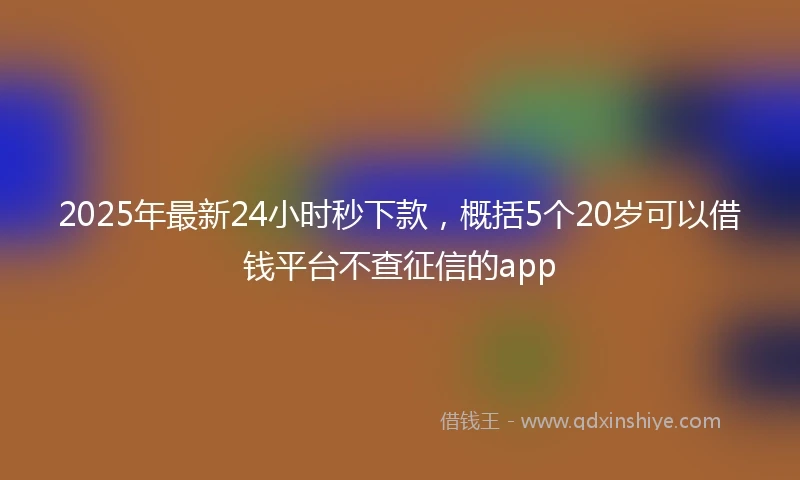 2025年最新24小时秒下款，概括5个20岁可以借钱平台不查征信的app