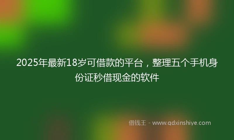2025年最新18岁可借款的平台，整理五个手机身份证秒借现金的软件