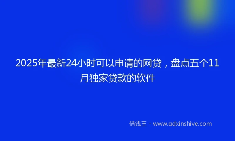 2025年最新24小时可以申请的网贷，盘点五个11月独家贷款的软件