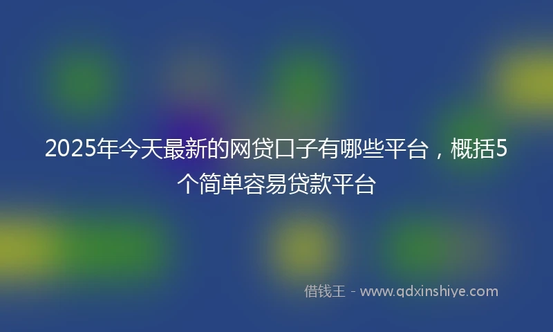2025年今天最新的网贷口子有哪些平台，概括5个简单容易贷款平台