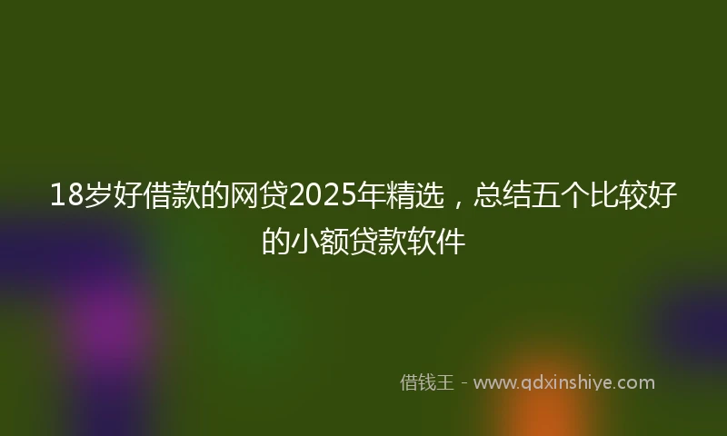 18岁好借款的网贷2025年精选，总结五个比较好的小额贷款软件