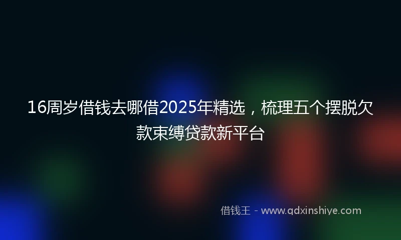 16周岁借钱去哪借2025年精选，梳理五个摆脱欠款束缚贷款新平台
