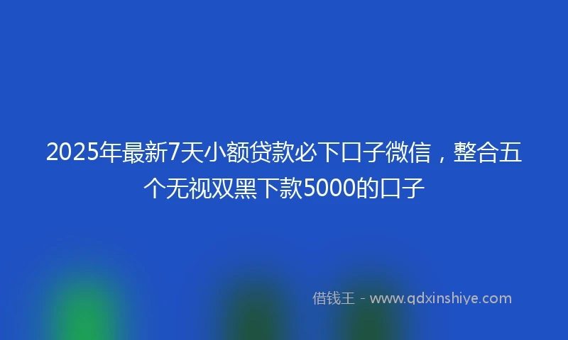 2025年最新7天小额贷款必下口子微信，整合五个无视双黑下款5000的口子