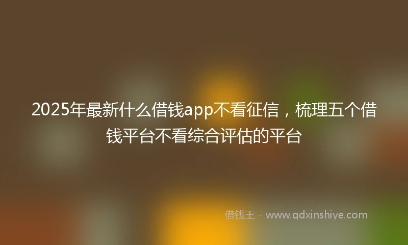2025年最新什么借钱app不看征信，梳理五个借钱平台不看综合评估的平台