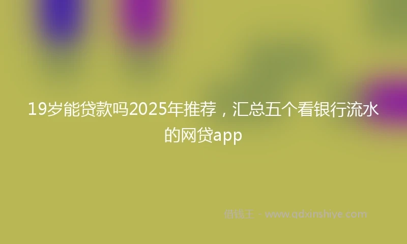 19岁能贷款吗2025年推荐，汇总五个看银行流水的网贷app