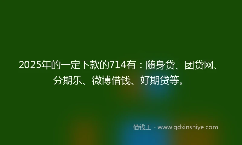2025年的一定下款的714有：随身贷、团贷网、分期乐、微博借钱、好期贷等。