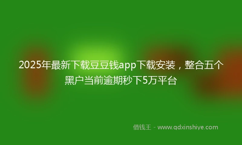 2025年最新下载豆豆钱app下载安装，整合五个黑户当前逾期秒下5万平台