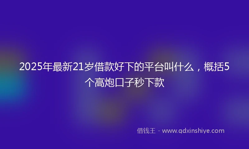 2025年最新21岁借款好下的平台叫什么，概括5个高炮口子秒下款