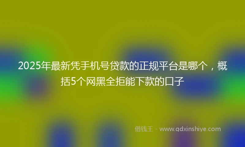2025年最新凭手机号贷款的正规平台是哪个，概括5个网黑全拒能下款的口子