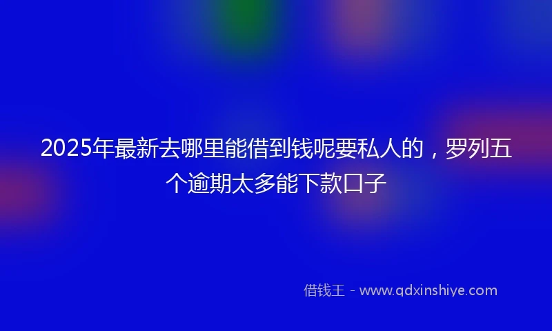 2025年最新去哪里能借到钱呢要私人的，罗列五个逾期太多能下款口子