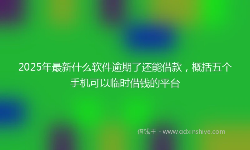2025年最新什么软件逾期了还能借款，概括五个手机可以临时借钱的平台