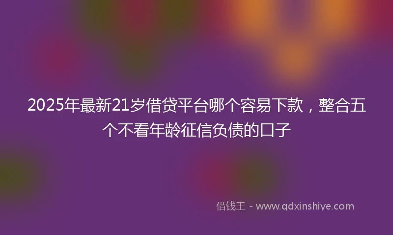 2025年最新21岁借贷平台哪个容易下款，整合五个不看年龄征信负债的口子