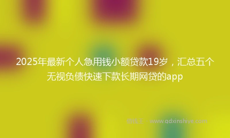 2025年最新个人急用钱小额贷款19岁，汇总五个无视负债快速下款长期网贷的app