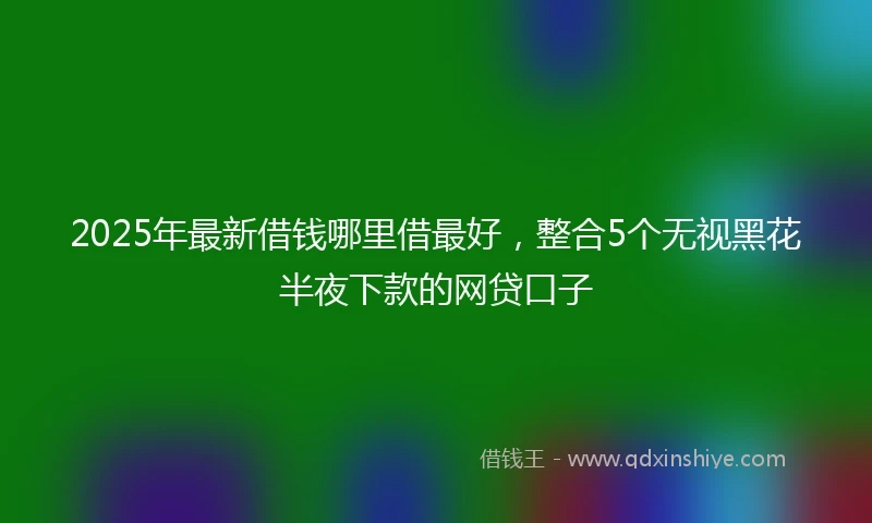 2025年最新借钱哪里借最好，整合5个无视黑花半夜下款的网贷口子