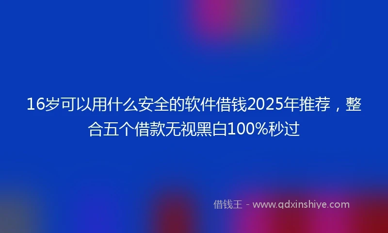 16岁可以用什么安全的软件借钱2025年推荐，整合五个借款无视黑白100%秒过