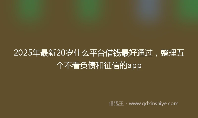 2025年最新20岁什么平台借钱最好通过，整理五个不看负债和征信的app
