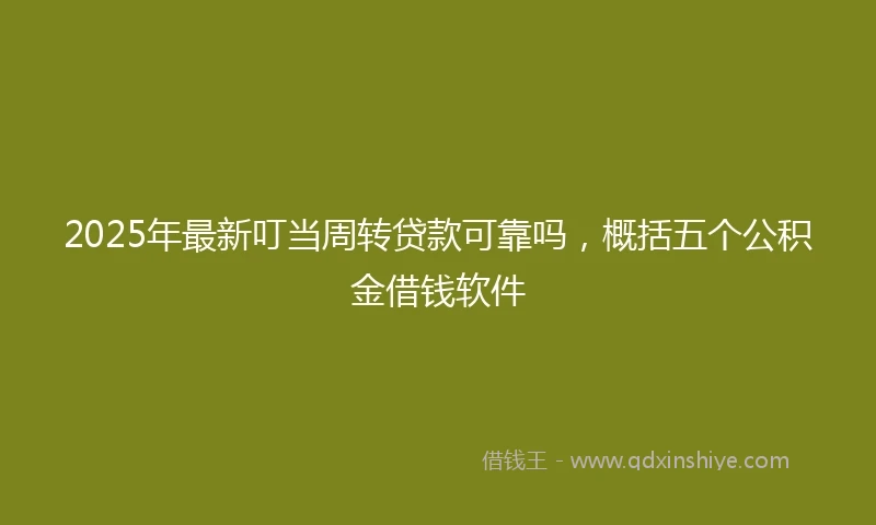 2025年最新叮当周转贷款可靠吗，概括五个公积金借钱软件