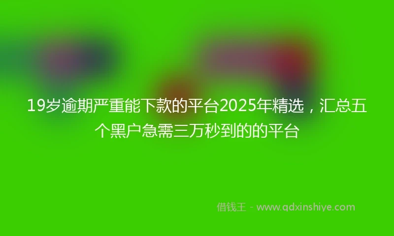 19岁逾期严重能下款的平台2025年精选，汇总五个黑户急需三万秒到的的平台