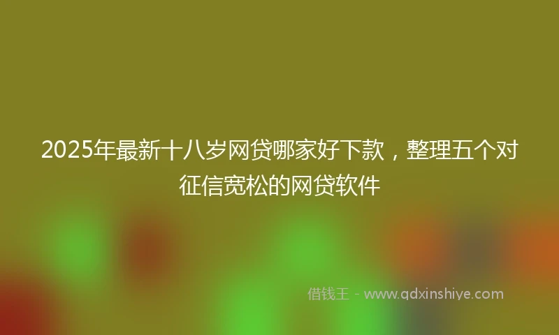 2025年最新十八岁网贷哪家好下款，整理五个对征信宽松的网贷软件