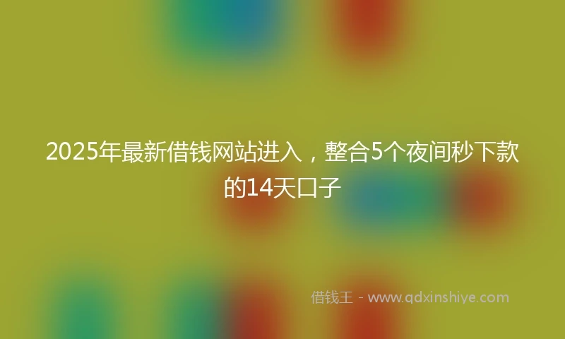 2025年最新借钱网站进入，整合5个夜间秒下款的14天口子