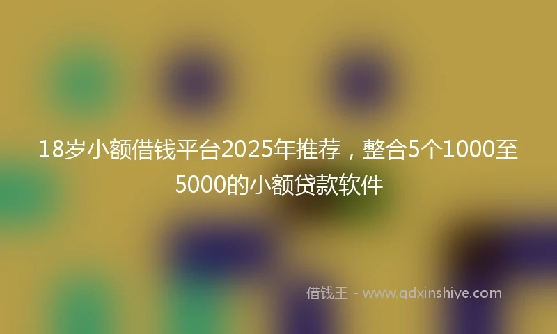 18岁小额借钱平台2025年推荐，整合5个1000至5000的小额贷款软件