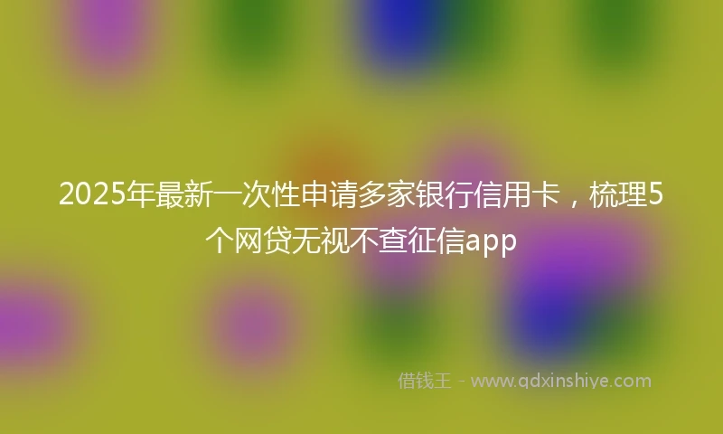 2025年最新一次性申请多家银行信用卡，梳理5个网贷无视不查征信app