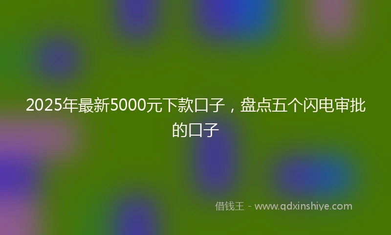 2025年最新5000元下款口子，盘点五个闪电审批的口子