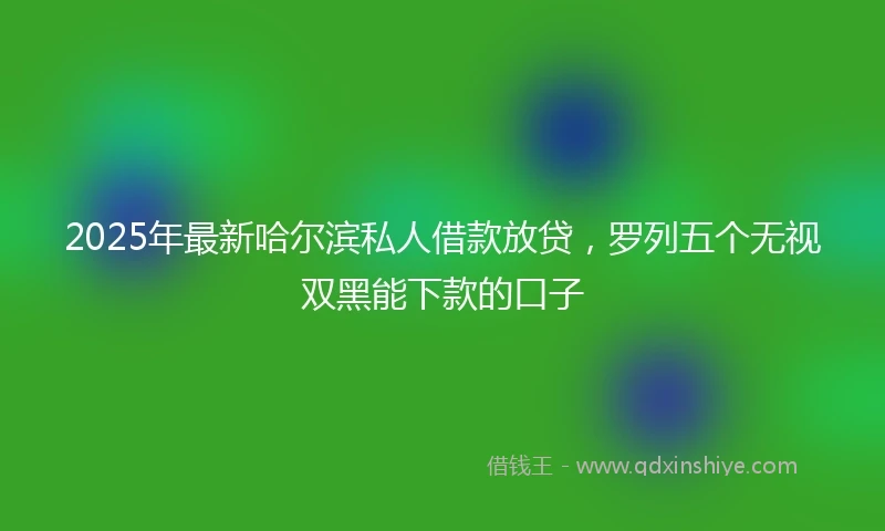 2025年最新哈尔滨私人借款放贷，罗列五个无视双黑能下款的口子