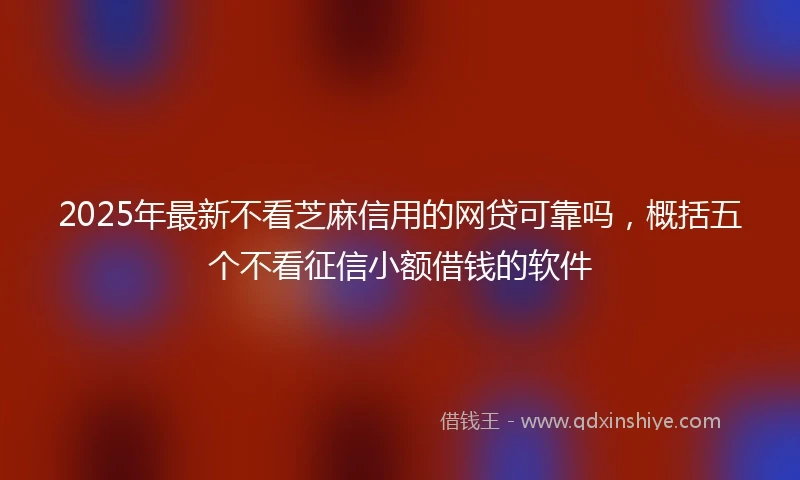 2025年最新不看芝麻信用的网贷可靠吗，概括五个不看征信小额借钱的软件