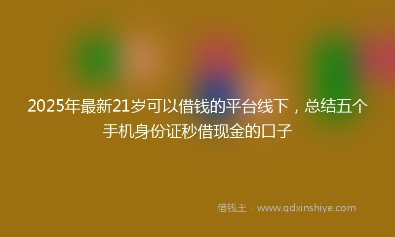 2025年最新21岁可以借钱的平台线下，总结五个手机身份证秒借现金的口子