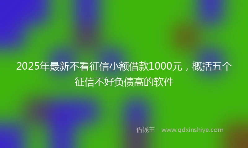 2025年最新不看征信小额借款1000元，概括五个征信不好负债高的软件