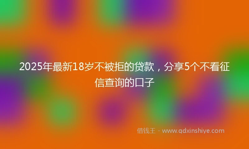 2025年最新18岁不被拒的贷款，分享5个不看征信查询的口子