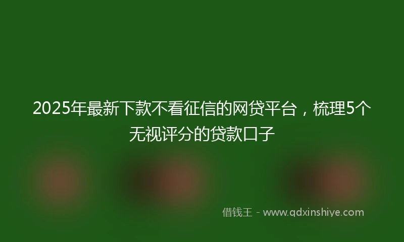 2025年最新下款不看征信的网贷平台，梳理5个无视评分的贷款口子