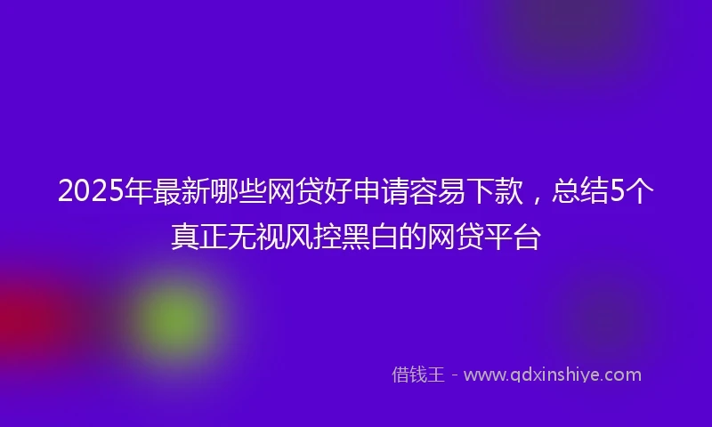 2025年最新哪些网贷好申请容易下款，总结5个真正无视风控黑白的网贷平台