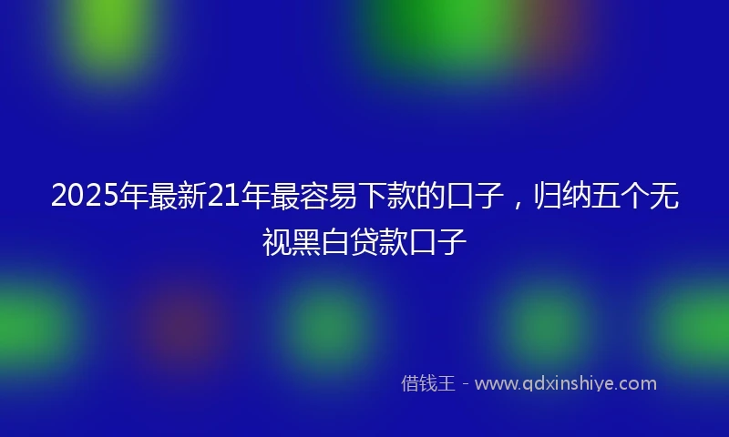 2025年最新21年最容易下款的口子，归纳五个无视黑白贷款口子