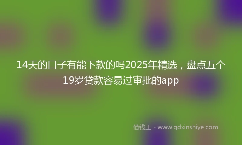 14天的口子有能下款的吗2025年精选，盘点五个19岁贷款容易过审批的app
