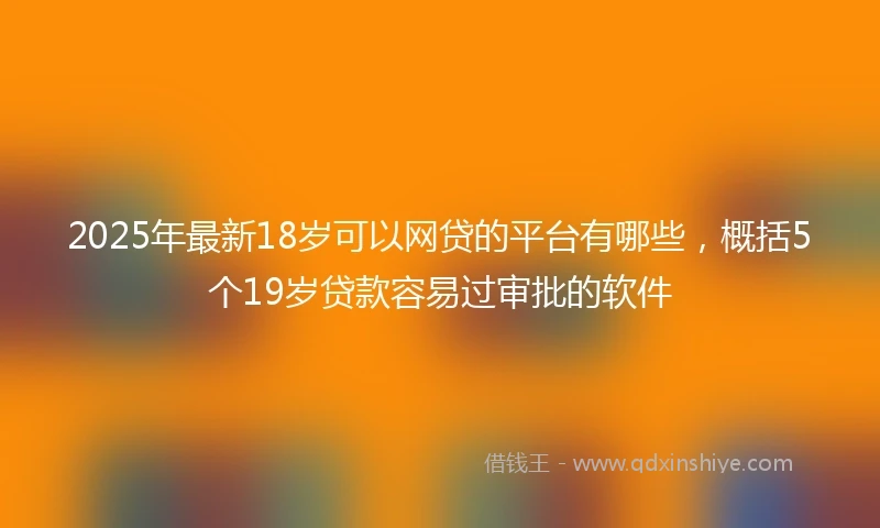 2025年最新18岁可以网贷的平台有哪些，概括5个19岁贷款容易过审批的软件