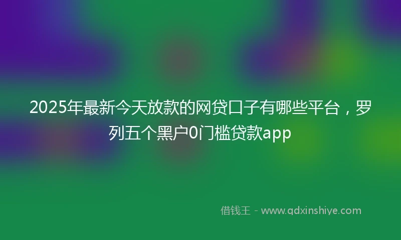 2025年最新今天放款的网贷口子有哪些平台，罗列五个黑户0门槛贷款app